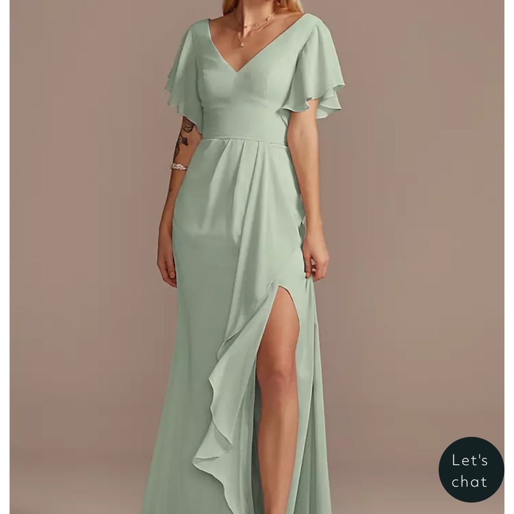 Flutter Sleeve Dress with Cascade